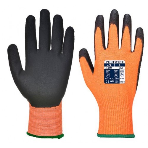 Vis-Tex Cut Resistant Glove, Orange, Large 