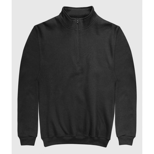 1/4 Zip Neck Sweatshirt - Black