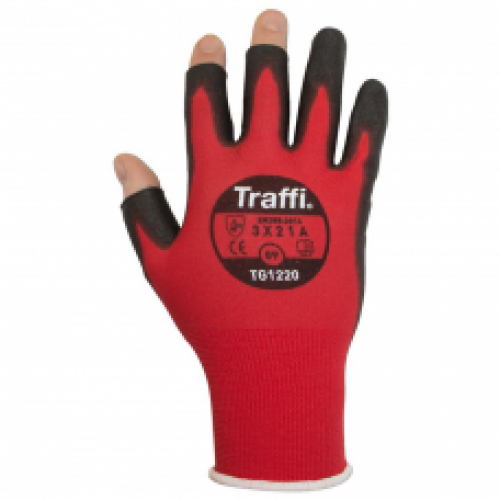 TraffiGlove 3 Digit Red Gloves 