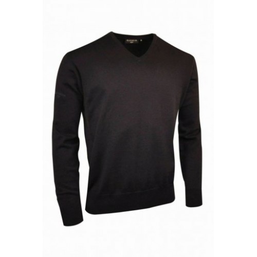 GM022 - Glenmuir Cotton V Neck Sweater | BLACK