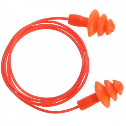 EP04 - Reusable Corded TPR Ear Plugs ( 50 pairs) - Orange
