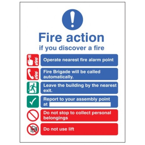 Fire Action Auto Dial With Lift Rigid Plastic 150x200mm