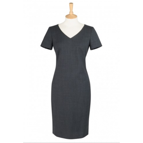 2246G - Corinthia V Neck Dress | Mid Grey | Long