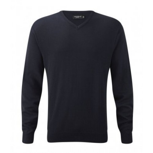 710M - Russell V Neck Knitted Pullover | FRENCH NAVY