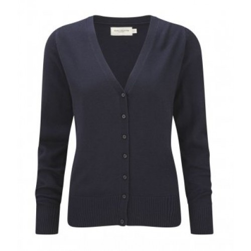 715F - Russell Ladies V-neck Knitted Cardigan | FRENCH NAVY