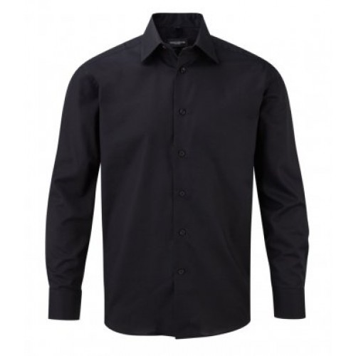 L/sleeve Tailored Oxford Shirt | BLACK