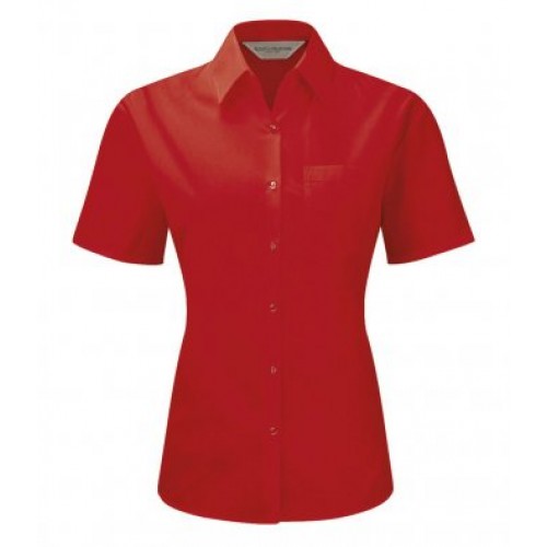 935F - Ladies S/s Poplin Shirt | CLASSIC RED