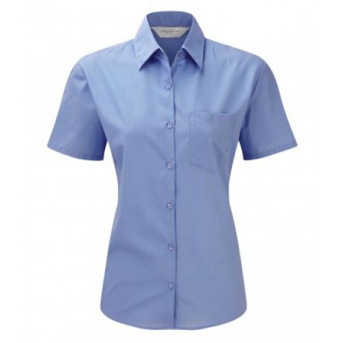 935F - Ladies S/s Poplin Shirt | CORPORATE BLUE