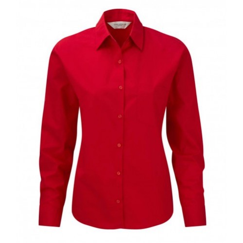 936F - Ladies L/s Cotton Poplin Shirt | CLASSIC RED