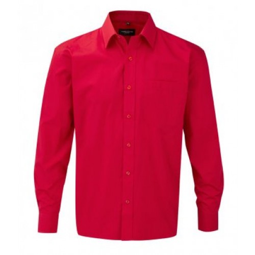 L/s Cotton Poplin Shirt | CLASSIC RED