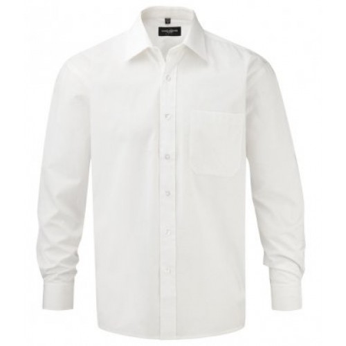 L/s Cotton Poplin Shirt | WHITE