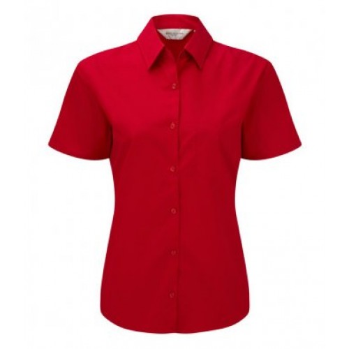 937F - Ladies S/s Cotton Poplin Shirt | CLASSIC RED