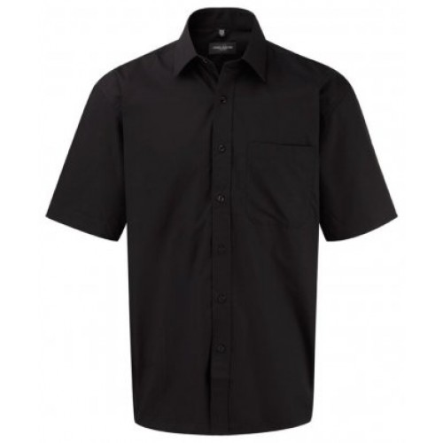 S/s Cotton Poplin Shirt | BLACK