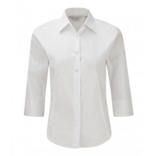 946F - Ladies 3/4 Sl Easy Care Shirt | WHITE