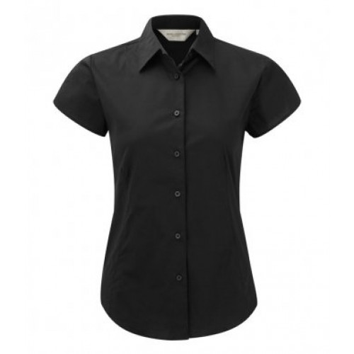 947F - Ladies S/s Easy Care Fitted | BLACK