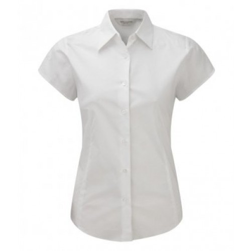 947F - Ladies S/s Easy Care Fitted | WHITE