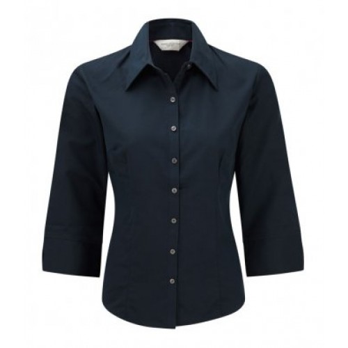 954F - Ladies 3/4 Tencel Fitted Shirt | NAVY