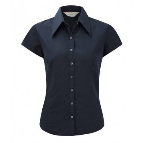 955F - Ladies Cap Sleeve Tencel Shirt | NAVY