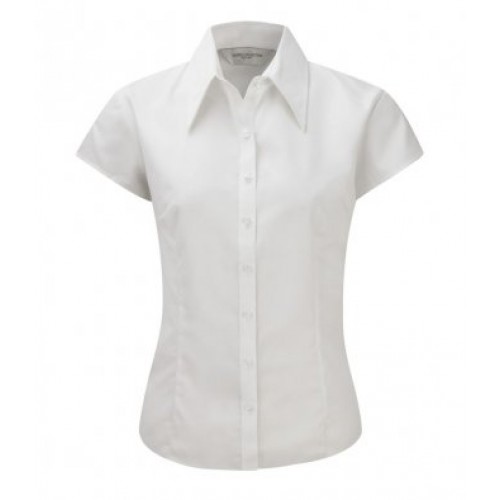 955F - Ladies Cap Sleeve Tencel Shirt | WHITE