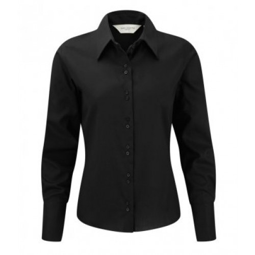 956F - Ladies L/s Non Iron Luxury Shirt | BLACK