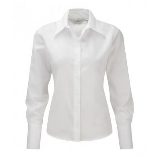956F - Ladies L/s Non Iron Luxury Shirt | WHITE