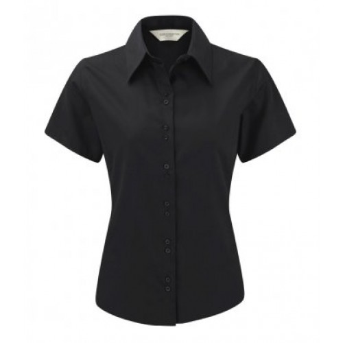 957F - Ladies S/s Non Iron Luxury Shirt | BLACK