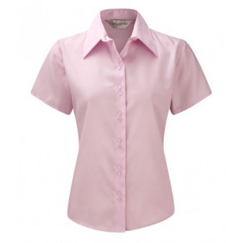 957F - Ladies S/s Non Iron Luxury Shirt | CLASSIC PINK