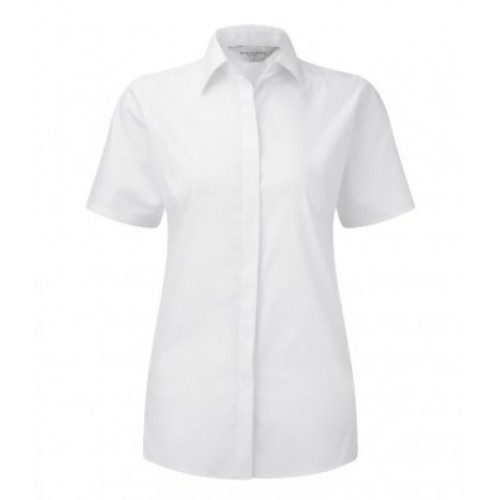 961F - Ladies S/s Ultimate Stretch Shirt | WHITE
