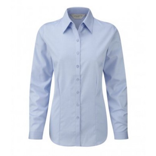 962F - Ladies L/s Herringbone Shirt | LIGHT BLUE