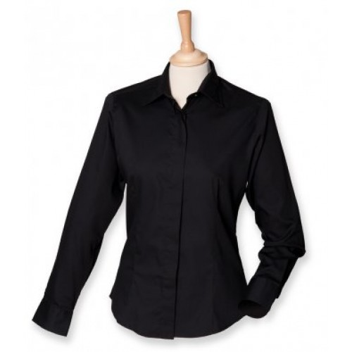 H551 - Ladies L/s Oxford Shirt | BLACK