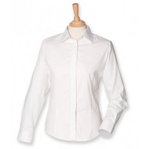 H551 - Ladies L/s Oxford Shirt | WHITE