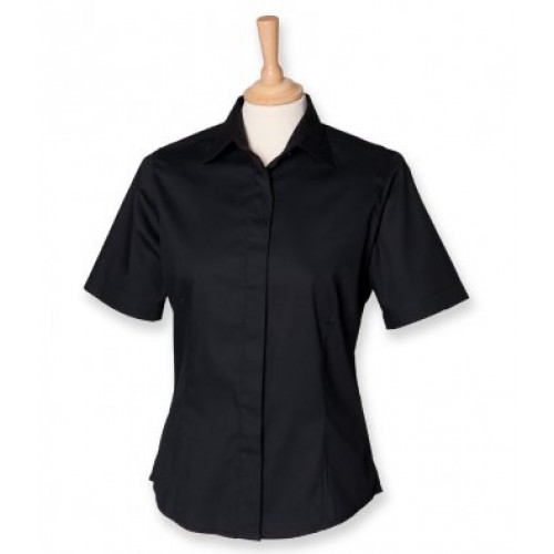 H556 - Ladies S/s Oxford Shirt | BLACK