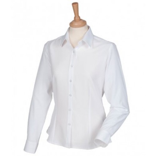 H591 - Ladies Wicking Anti-bac L/s Shirt | WHITE