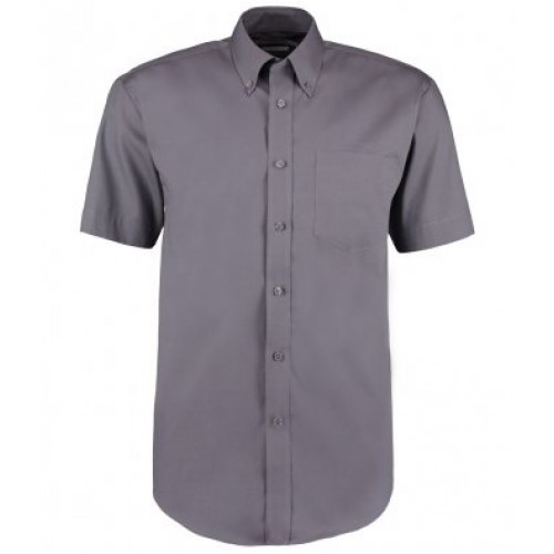 Gents Oxford Shirt | Short Sleeved | CHARCOAL or  SILVER GREY