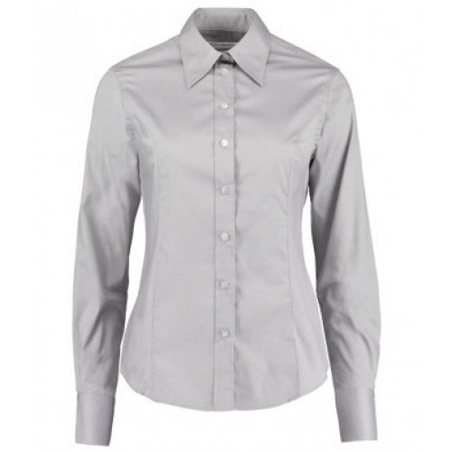 Ladies Oxford Shirt | Long Sleeved | SILVER GREY or WHITE