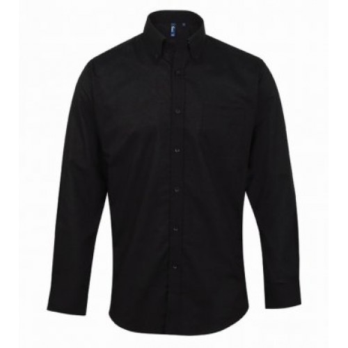 Signature Mens Oxf L/s Shirt | BLACK