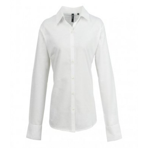 PR334 - Signature Oxford Womens L/s Shirt | WHITE