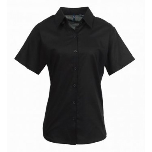 PR336 - Signature Oxford Womens S/s Shirt | BLACK