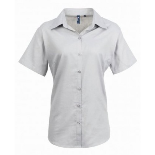 PR336 - Signature Oxford Womens S/s Shirt | SILVER