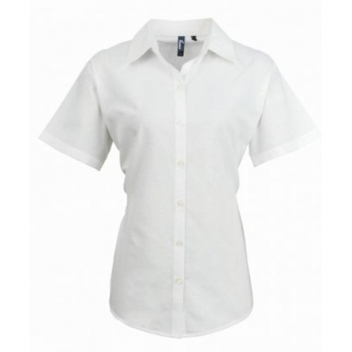 PR336 - Signature Oxford Womens S/s Shirt | WHITE