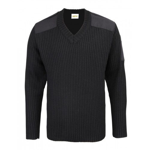RTY22 - RTY Nato Style V Neck Sweater | BLACK