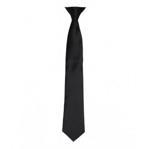 PR755 - Satin Fashion Clip Tie | BLACK