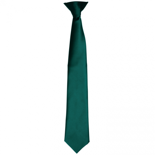 PR755 - Satin Fashion Clip Tie | BOTTLE GREEN