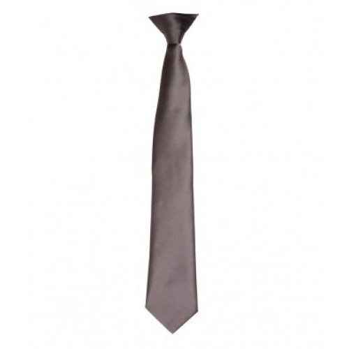 PR755 - Satin Fashion Clip Tie | DARK GREY