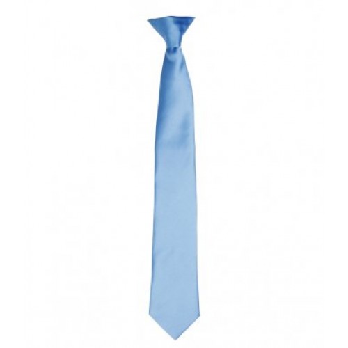 PR755 - Satin Fashion Clip Tie | MID BLUE