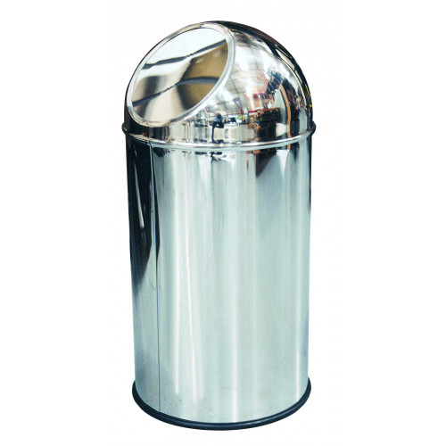 Bullet-Push Bin 35 litre | Polished Stainless Steel