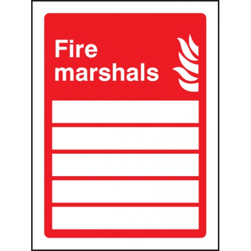Fire Marshals (space For 5 People) Self Adhesive Vinyl 400x600mm