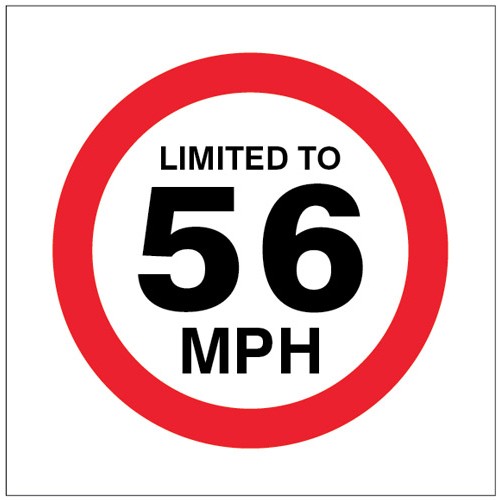 Limited To 56mph | 200x200mm |  Self Adhesive Vinyl