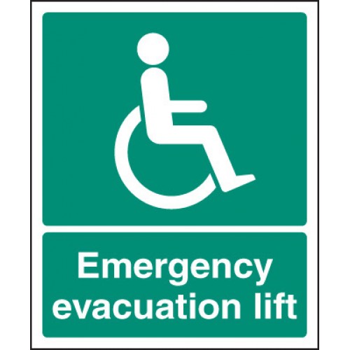 Emergency Evacuation Lift Self Adhesive Vinyl 600x200mm