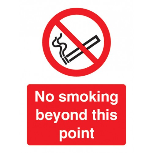 No Smoking Beyond This Point | 200x150mm |  Self Adhesive Vinyl